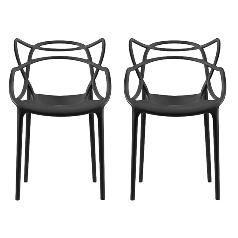 Contemporary Style Dining Chairs Plastic Dining Arm Chairs for Kitchen