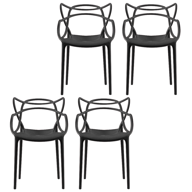 Contemporary Style Dining Chairs Plastic Dining Arm Chairs for Kitchen