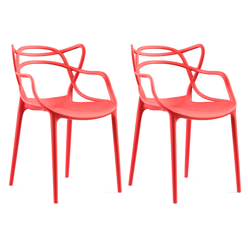 Contemporary Style Dining Chairs Plastic Dining Arm Chairs for Kitchen