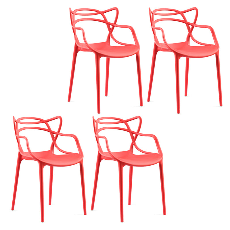 Contemporary Style Dining Chairs Plastic Dining Arm Chairs for Kitchen