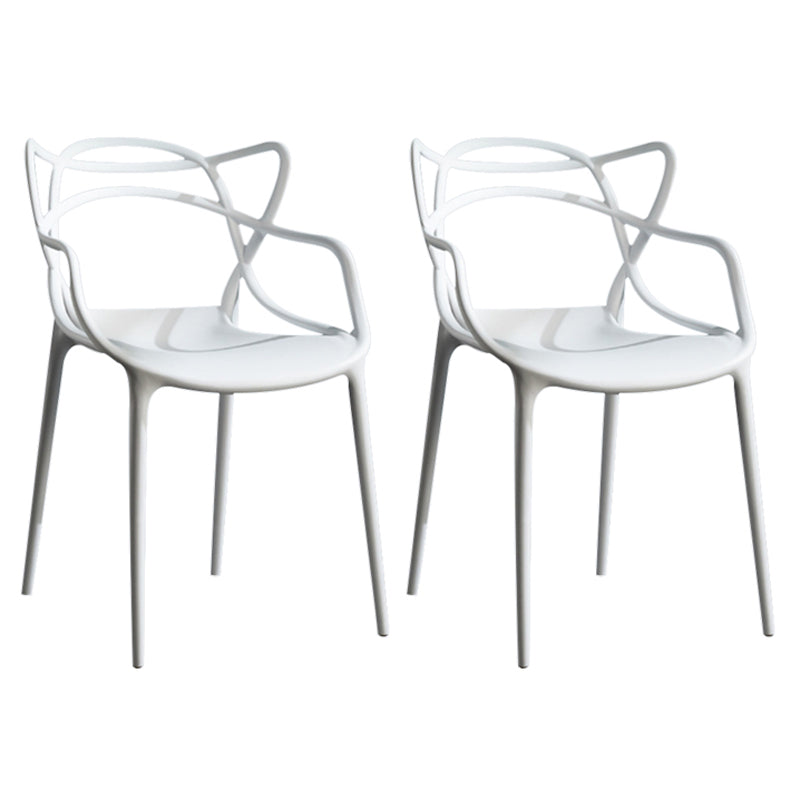Contemporary Style Dining Chairs Plastic Dining Arm Chairs for Kitchen