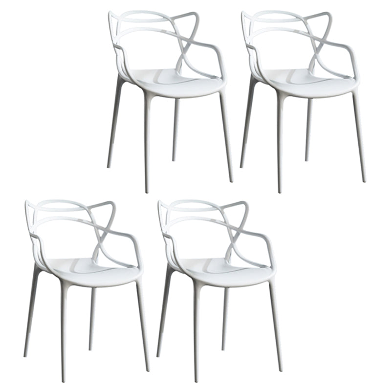 Contemporary Style Dining Chairs Plastic Dining Arm Chairs for Kitchen