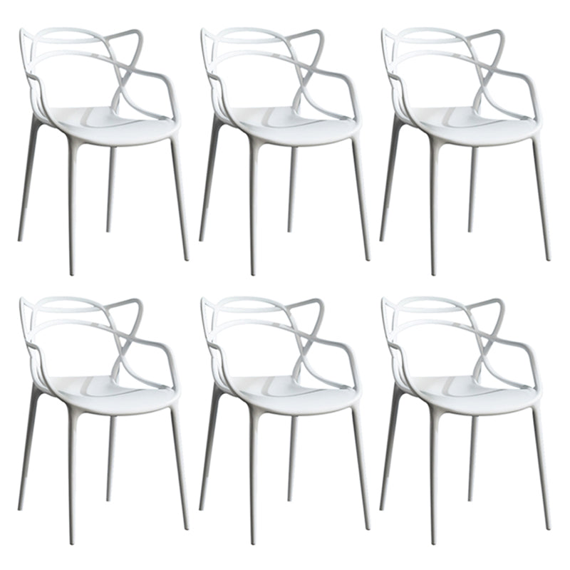 Contemporary Style Dining Chairs Plastic Dining Arm Chairs for Kitchen