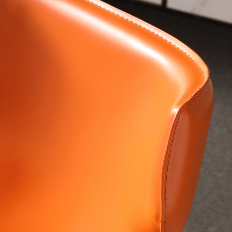 Contemporary Saddle Leather Restaurant Side Chair Matte Finish Wingback Dining Chair (Set of 2)