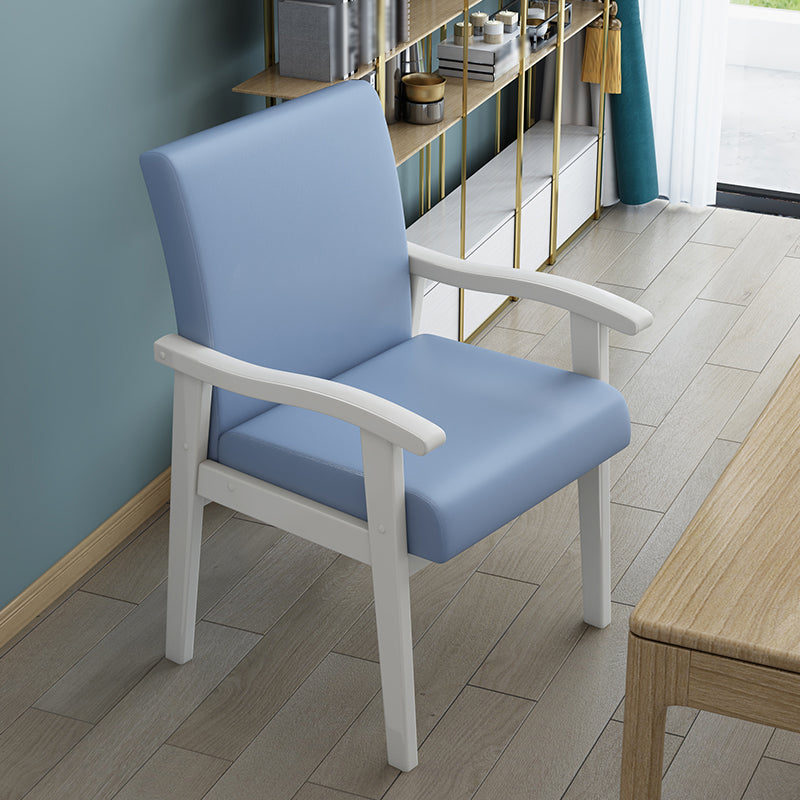 Enkele massieve rug dineren fauteuil gestoffeerde tankstoelen met houten benen