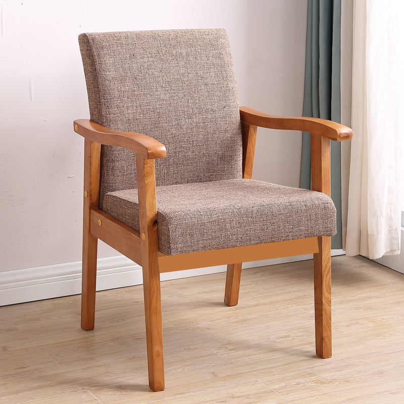 Enkele massieve rug dineren fauteuil gestoffeerde tankstoelen met houten benen