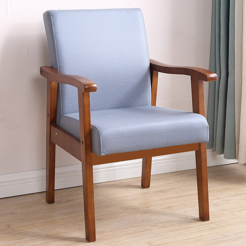Enkele massieve rug dineren fauteuil gestoffeerde tankstoelen met houten benen