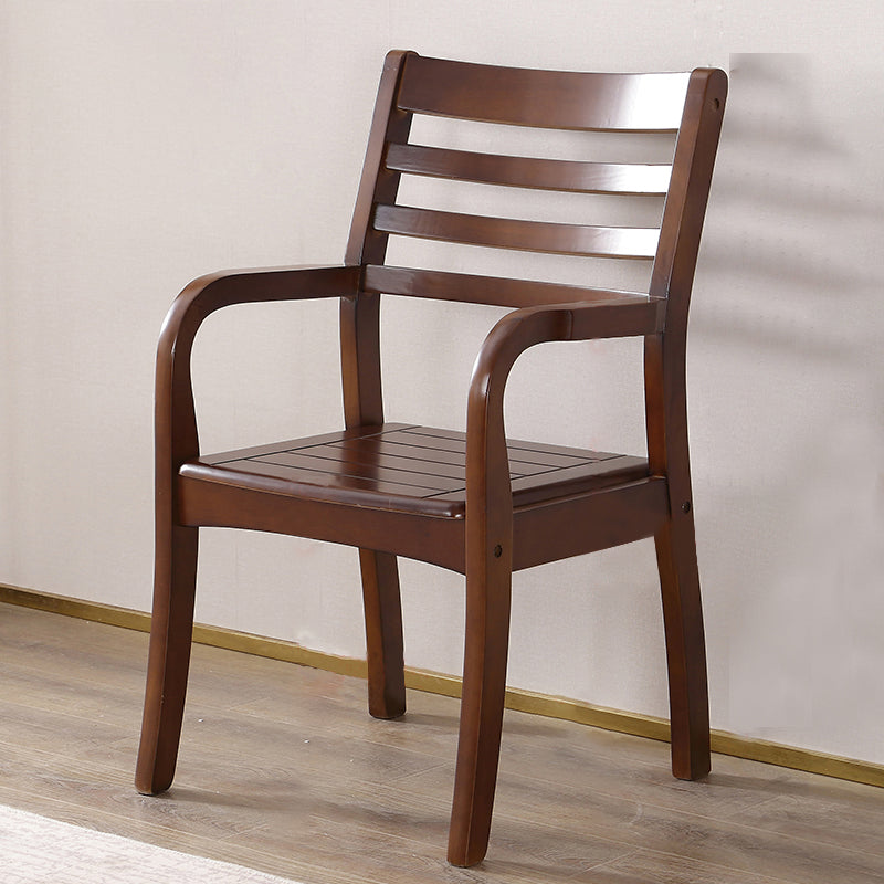 Sillón de comedor tradicional con respaldo de escalera de madera, sillón de comedor individual