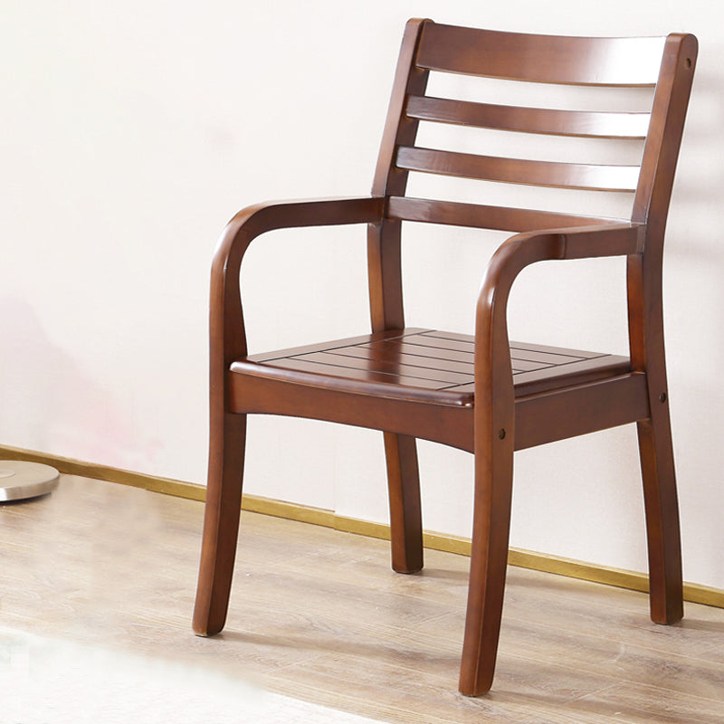 Sillón de comedor tradicional con respaldo de escalera de madera, sillón de comedor individual