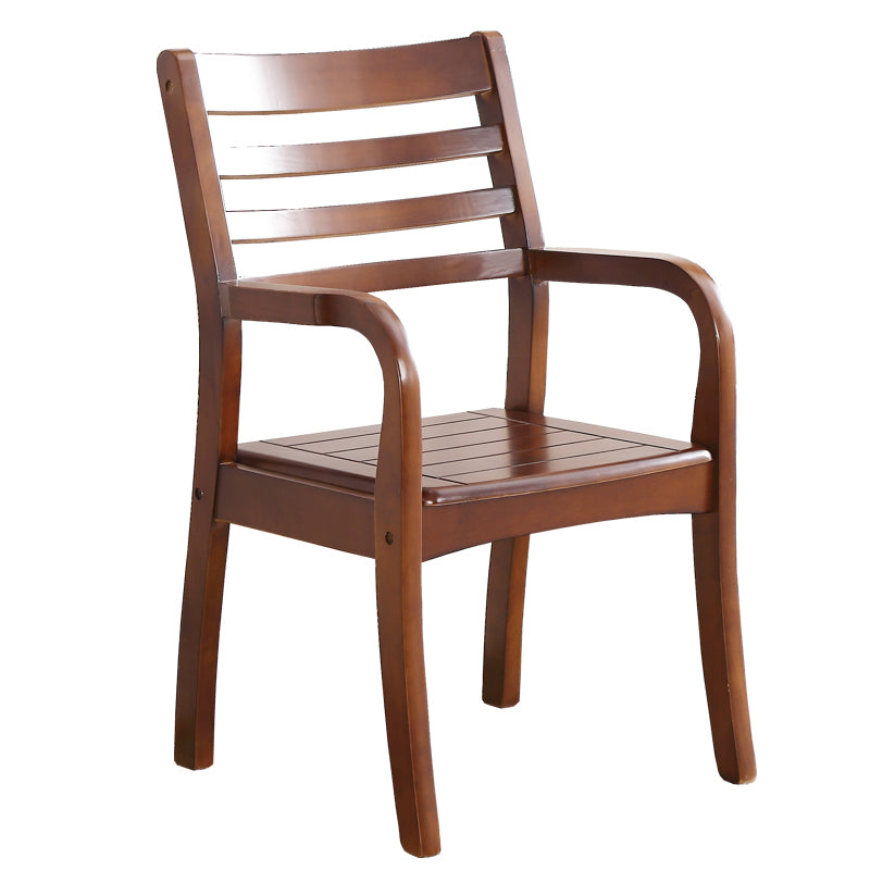 Sillón de comedor tradicional con respaldo de escalera de madera, sillón de comedor individual