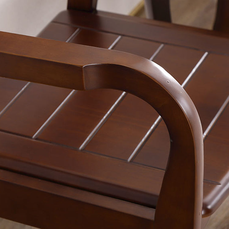 Sillón de comedor tradicional con respaldo de escalera de madera, sillón de comedor individual