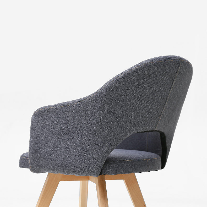 Silla de comedor abierta tapizada contemporánea del final mate de la silla del brazo de la sala de estudio