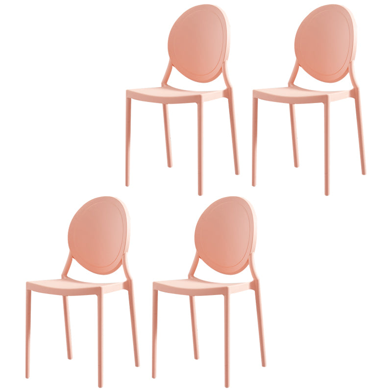 Chaises de salle à manger scandinaves en plastique sans accoudoirs, chaises d'appoint empilables (Ensemble de 4)