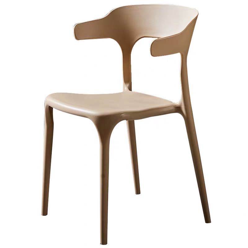Sillas de comedor de plástico escandinavo, sillones con respaldo abierto para el hogar (juego de 4)