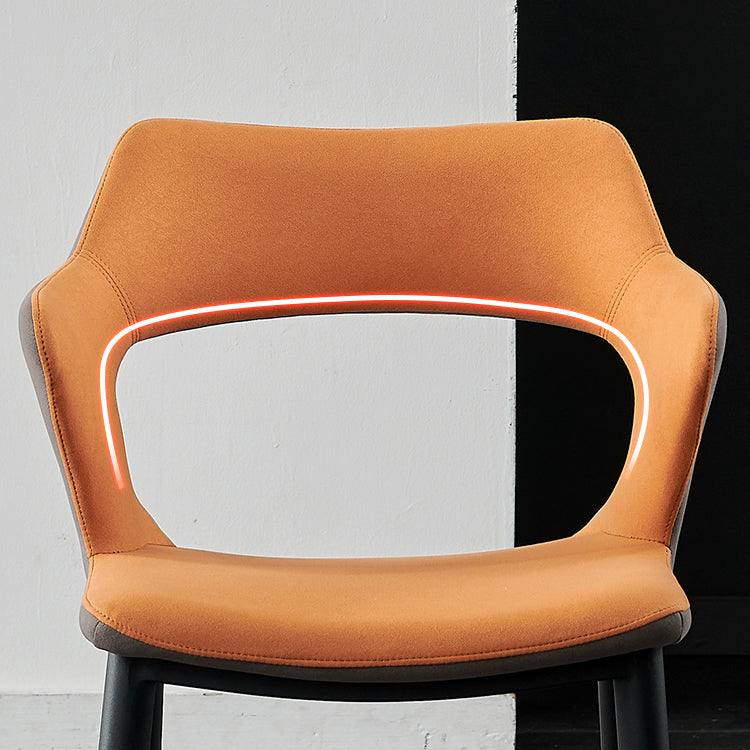 Esszimmerstühle im minimalistischen Stil mit offener Rückenlehne und gepolsterten Armlehnen (2er-Set)