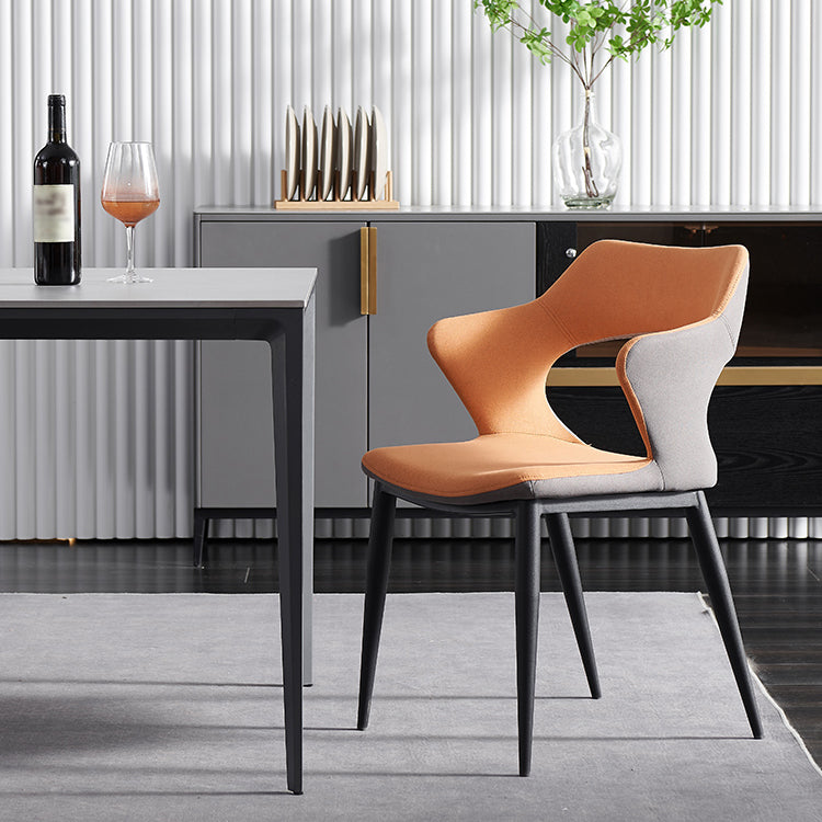 Esszimmerstühle im minimalistischen Stil mit offener Rückenlehne und gepolsterten Armlehnen (2er-Set)