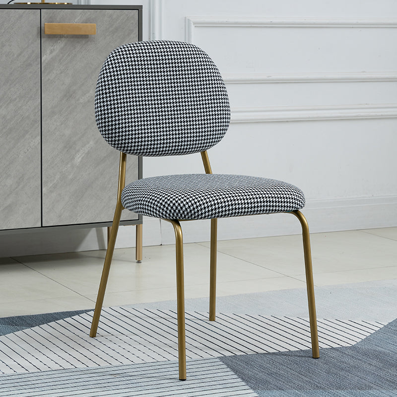 Sillas sin brazos de comedor de metal Glam, respaldo abierto, silla lateral para restaurante