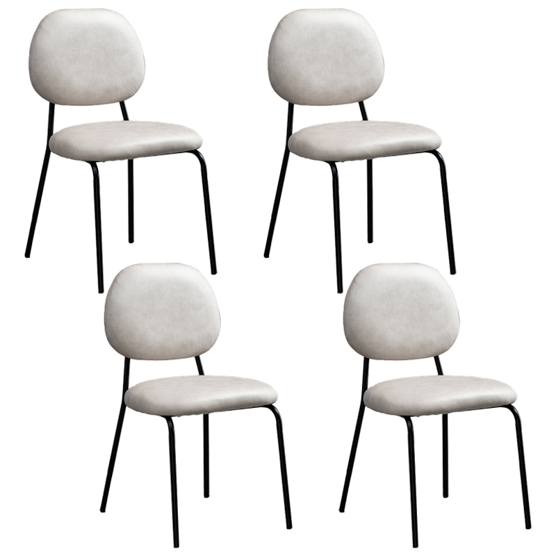 Sillas sin brazos de comedor de metal Glam, respaldo abierto, silla lateral para restaurante