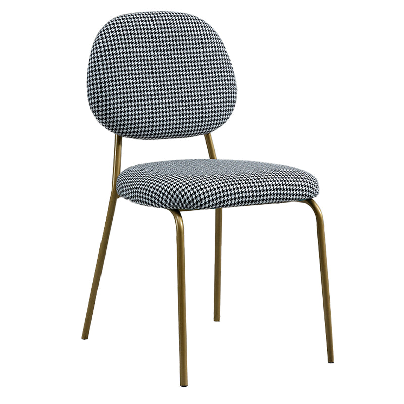 Sillas sin brazos de comedor de metal Glam, respaldo abierto, silla lateral para restaurante