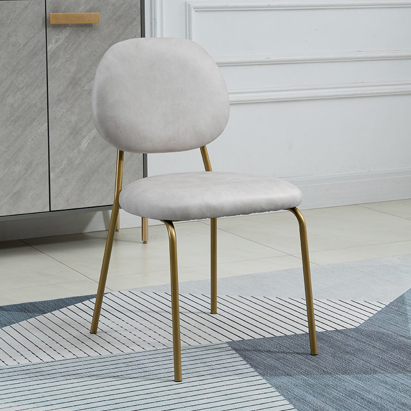 Sillas sin brazos de comedor de metal Glam, respaldo abierto, silla lateral para restaurante