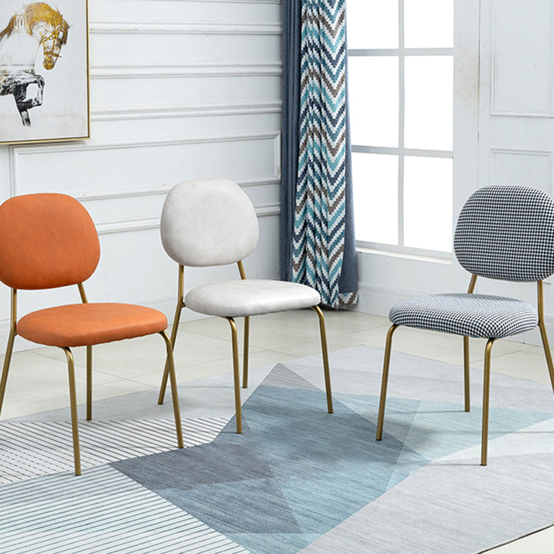 Sillas sin brazos de comedor de metal Glam, respaldo abierto, silla lateral para restaurante