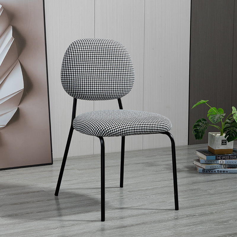 Sillas sin brazos de comedor de metal Glam, respaldo abierto, silla lateral para restaurante