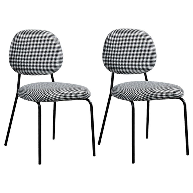 Sillas sin brazos de comedor de metal Glam, respaldo abierto, silla lateral para restaurante