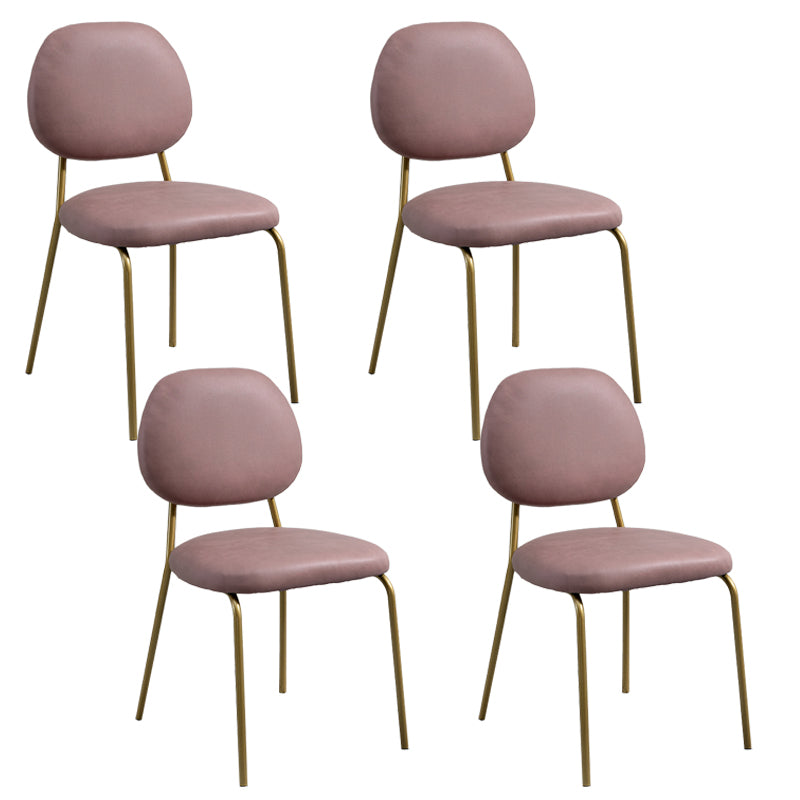Sillas sin brazos de comedor de metal Glam, respaldo abierto, silla lateral para restaurante