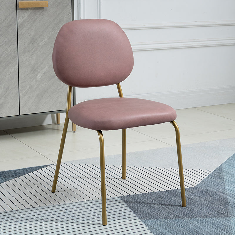 Sillas sin brazos de comedor de metal Glam, respaldo abierto, silla lateral para restaurante