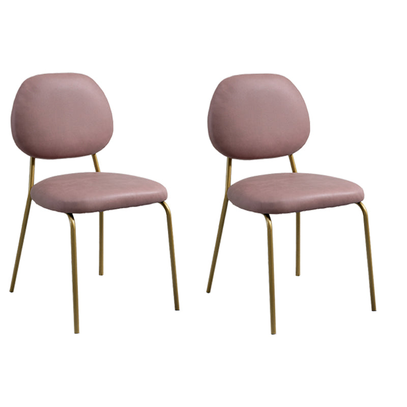 Sillas sin brazos de comedor de metal Glam, respaldo abierto, silla lateral para restaurante