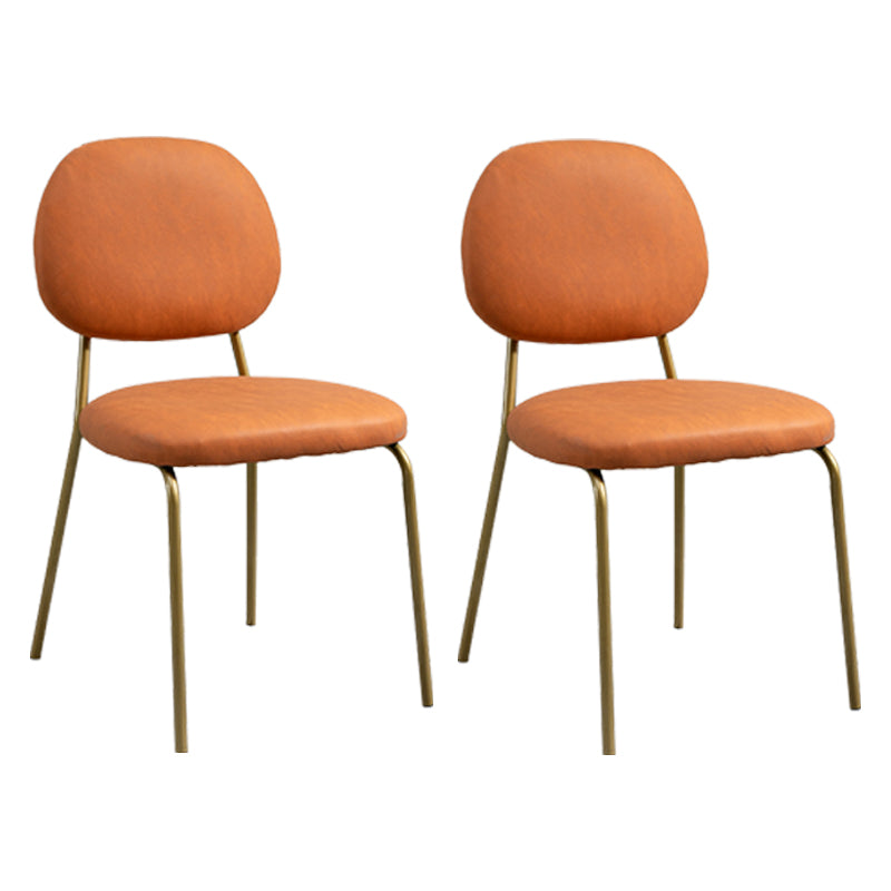 Sillas sin brazos de comedor de metal Glam, respaldo abierto, silla lateral para restaurante