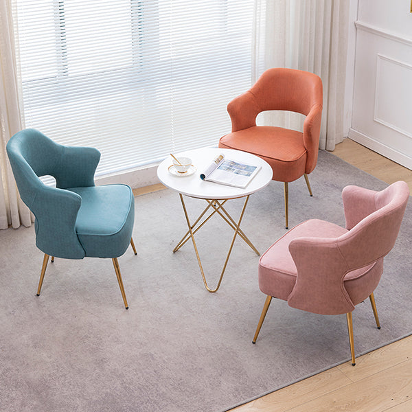 Fauteuils de salle à manger en métal nordique, chaise latérale à dossier ouvert pour Restaurant