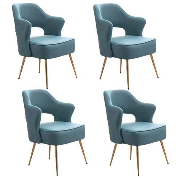 Fauteuils de salle à manger en métal nordique, chaise latérale à dossier ouvert pour Restaurant