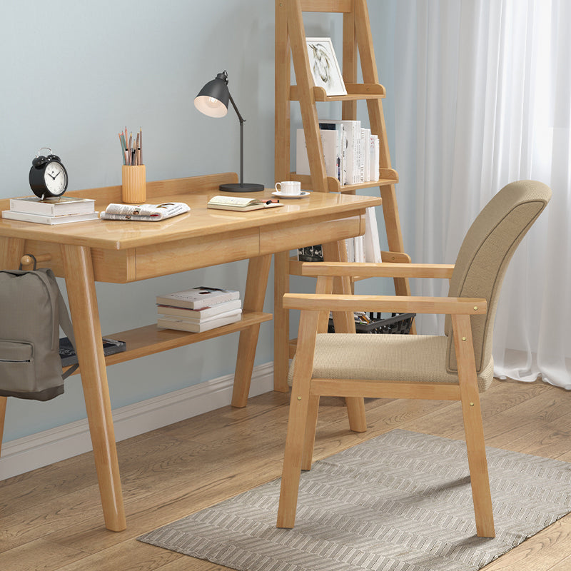 Chaise de salle à manger simple tapissée en bois de dossier de chaise contemporaine d'intérieur de bras
