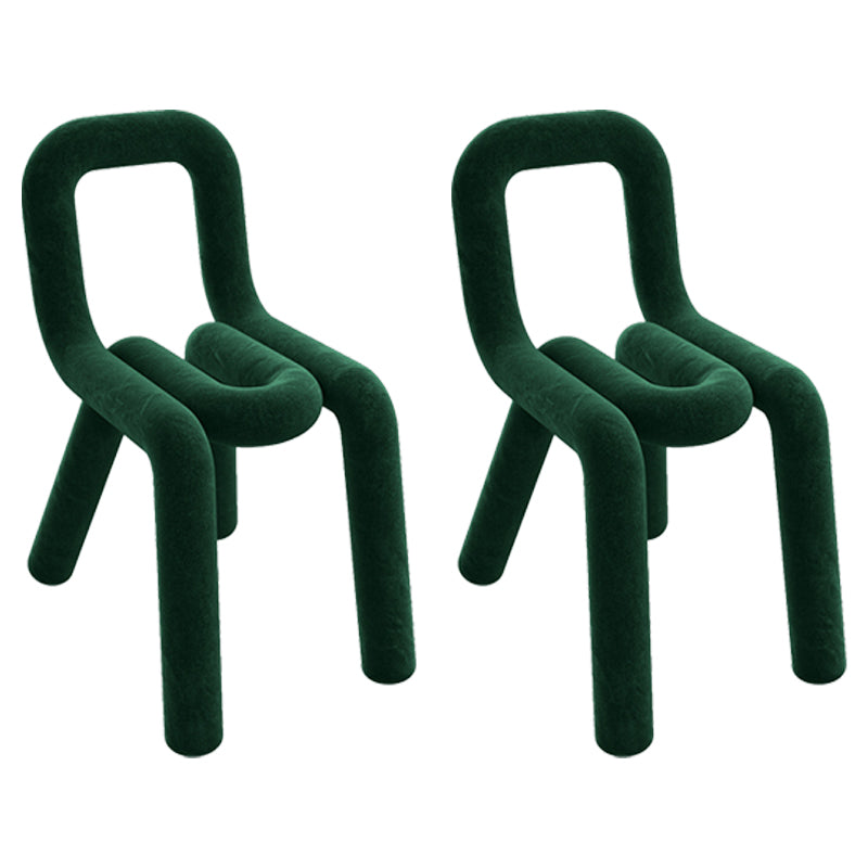 Silla de terciopelo de estilo moderno, juego de sillas laterales con respaldo abierto para cocina y comedor