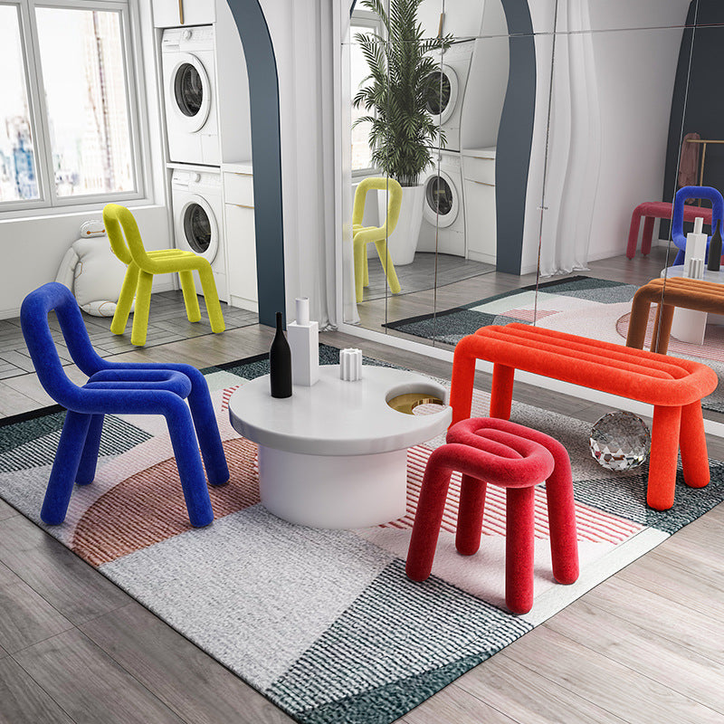 Silla de terciopelo de estilo moderno, juego de sillas laterales con respaldo abierto para cocina y comedor