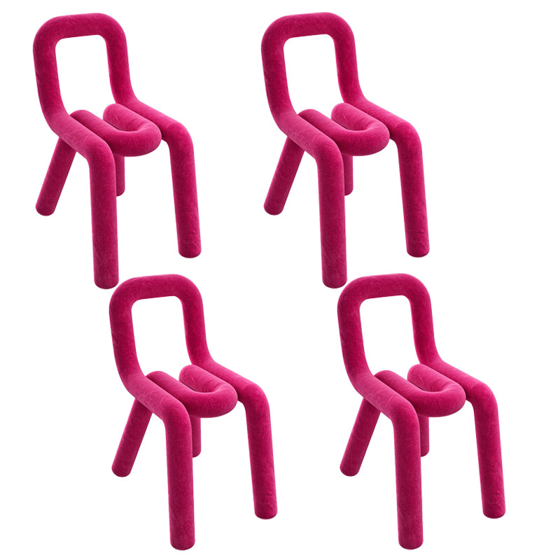 Silla de terciopelo de estilo moderno, juego de sillas laterales con respaldo abierto para cocina y comedor