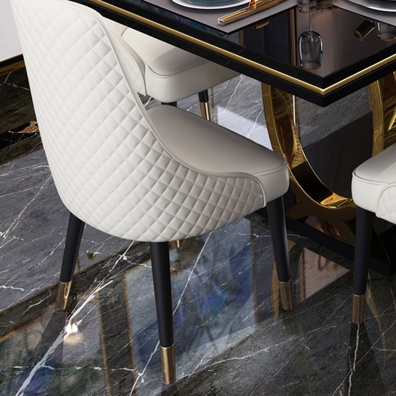 Chaises de salle à manger de style nordique glamour, chaise d'appoint en bois sans accoudoirs pour cuisine (Ensemble de 2)