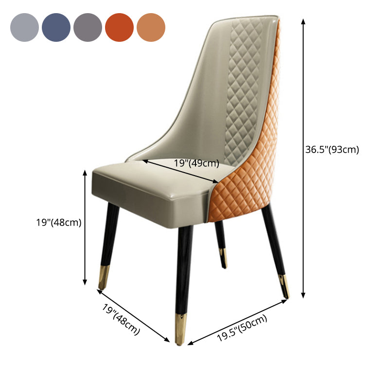Sillas de comedor de estilo nórdico Glam, silla lateral sin brazos de madera para cocina (juego de 2)