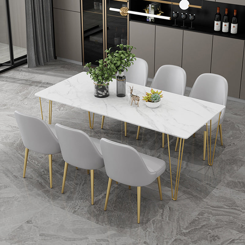 Nordic Metal Dining Room Armless Chairs Upholstered Linen Fabric Chairs for Restaurant