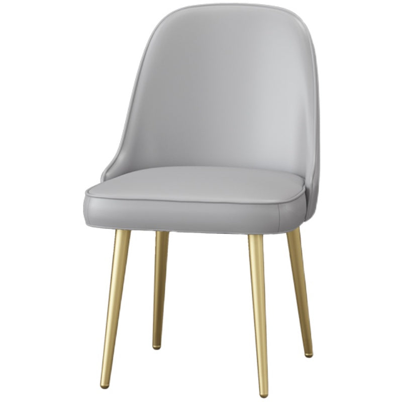 Nordic Metal Dining Room Armless Chairs Upholstered Linen Fabric Chairs for Restaurant