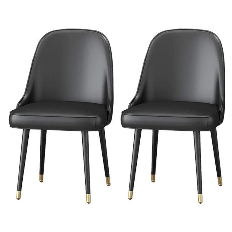 Nordic Metal Dining Room Armless Chairs Upholstered Linen Fabric Chairs for Restaurant