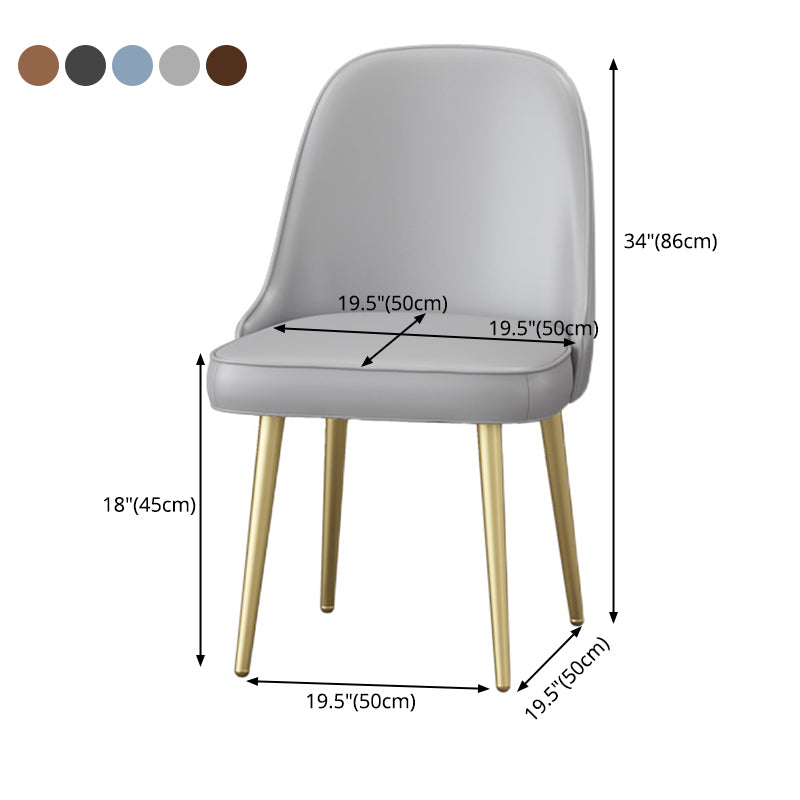 Nordic Metal Dining Room Armless Chairs Upholstered Linen Fabric Chairs for Restaurant