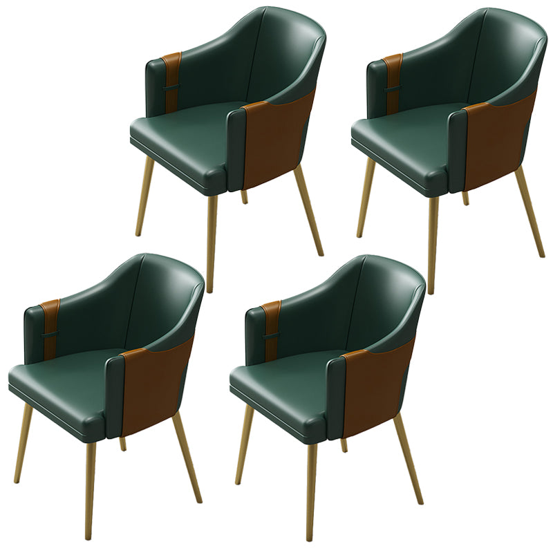 Fauteuils de salle à manger en métal nordique, chaise latérale de salle à manger en cuir pour Restaurant