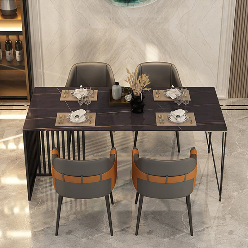 Fauteuils de salle à manger en métal nordique, chaise latérale de salle à manger en cuir pour Restaurant