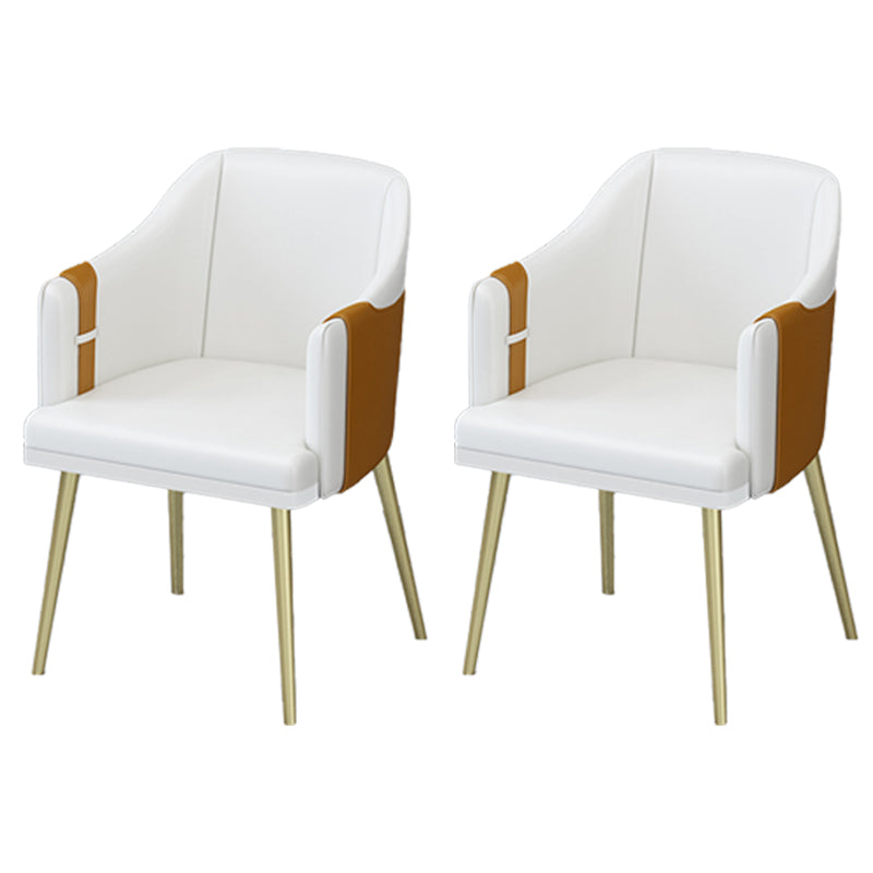 Fauteuils de salle à manger en métal nordique, chaise latérale de salle à manger en cuir pour Restaurant