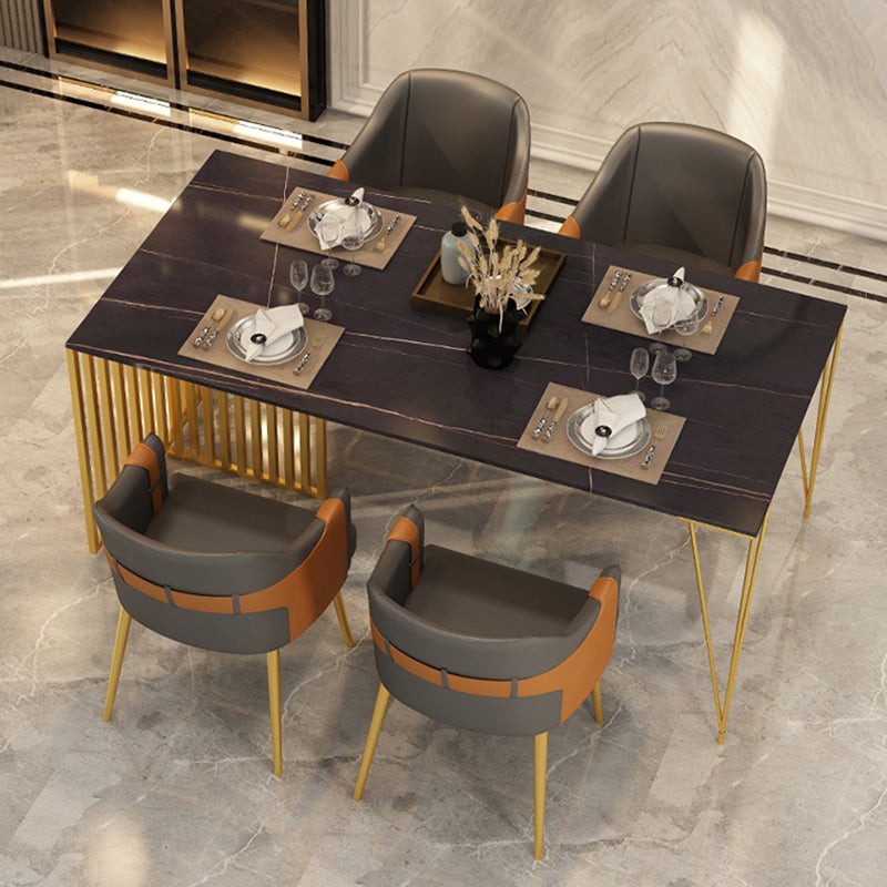 Fauteuils de salle à manger en métal nordique, chaise latérale de salle à manger en cuir pour Restaurant