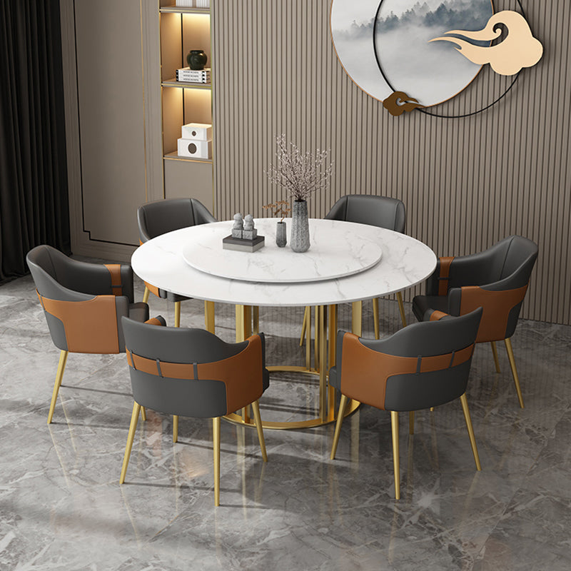 Fauteuils de salle à manger en métal nordique, chaise latérale de salle à manger en cuir pour Restaurant