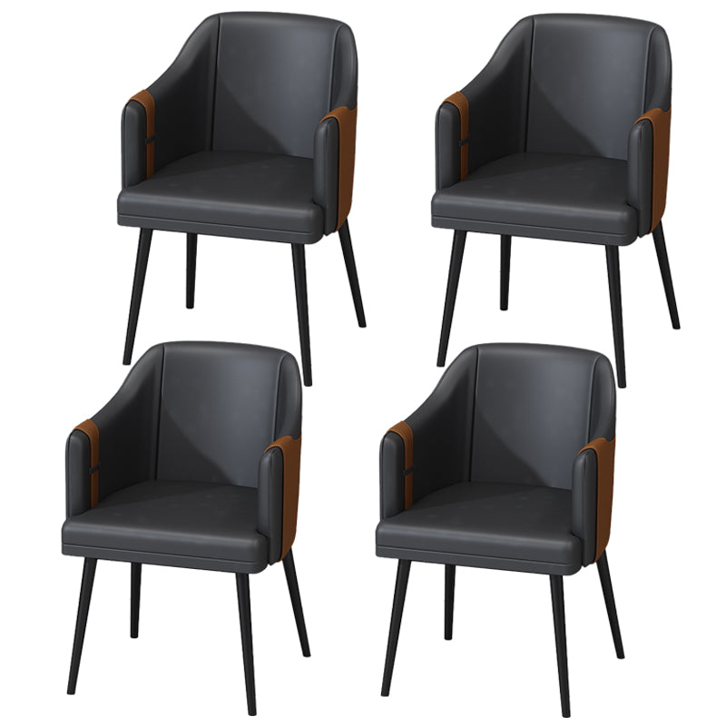 Fauteuils de salle à manger en métal nordique, chaise latérale de salle à manger en cuir pour Restaurant