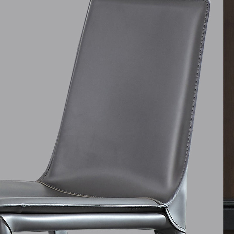 Ensemble de chaises en cuir au design contemporain, chaises de salle à manger à dossier solide (Ensemble de 2)